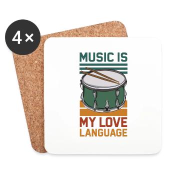 music is my love language - Coasters (set of 4) - white - Front