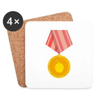 Red Savina Medal - Coasters (set of 4) - white - Front
