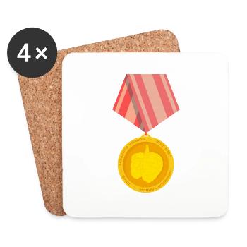 Trinidad Moruga Scorpion Medaille - Untersetzer (4er-Set) - Weiß - Vorne