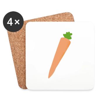 Carrot Carrot Vegetable Health Vegan Gift - Coasters (set of 4) - white - Front