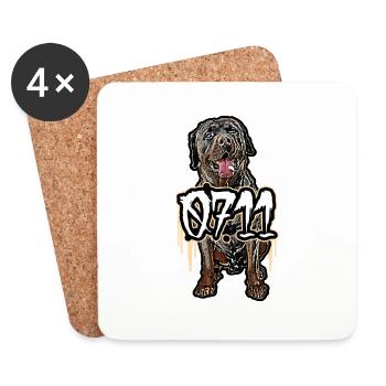 Rottweiler 0711 - Untersetzer (4er-Set) - Weiß - Vorne
