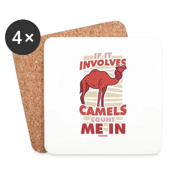 If It Involves Camels Count Me In - Coasters (set of 4) - white - Front