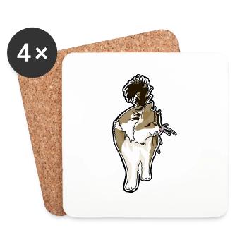 Cat - Untersetzer (4er-Set) - Weiß - Vorne