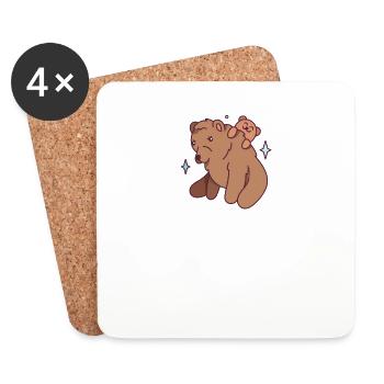 Bear Forest Dweller Brown Bear Black Bear - Coasters (set of 4) - white - Front