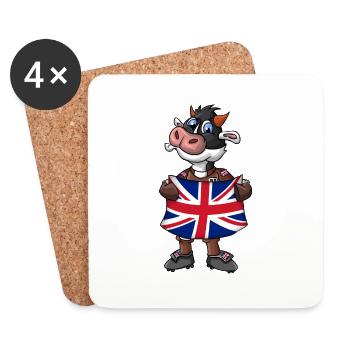 English cow fan - Coasters (set of 4) - white - Front