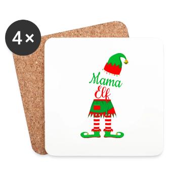 Mama Elf - Untersetzer (4er-Set) - Weiß - Vorne