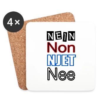 Nein - Untersetzer (4er-Set) - Weiß - Vorne
