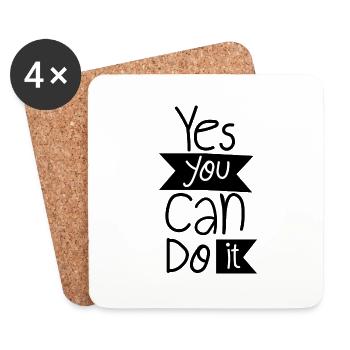 Oui, vous pouvez le faire. - Dessous de verre (lot de 4) - blanc - Devant