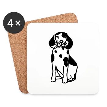 Hund Chien - Dessous de verre (lot de 4) - blanc - Devant