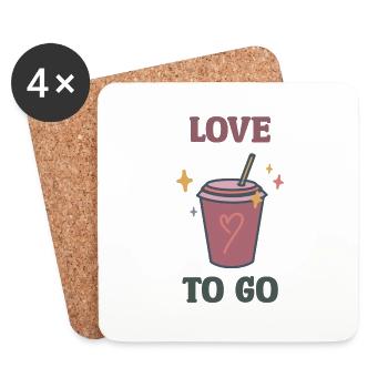 LOVE TO GO - Coasters (set of 4) - white - Front