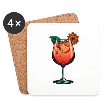 Cocktail in glass Sprizz - Coasters (set of 4) - white - Front