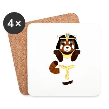 Red panda disguised as Cleopatra - Coasters (set of 4) - white - Front