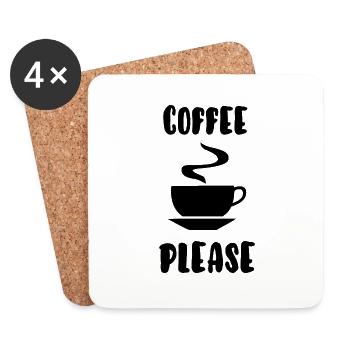 Kaffee bitte - Untersetzer (4er-Set) - Weiß - Vorne