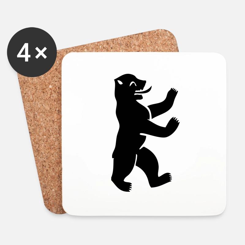 Berliner Bär - Untersetzer (4er-Set) - Weiß