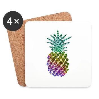 Edesletine Ananas - Untersetzer (4er-Set) - Weiß - Vorne