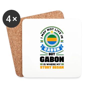 Gabonese Gabon Gabonese Flag Quote - Coasters (set of 4) - white - Front