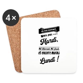 Je suis souriant, mais pas trop non plus. - Dessous de verre (lot de 4) - blanc - Devant