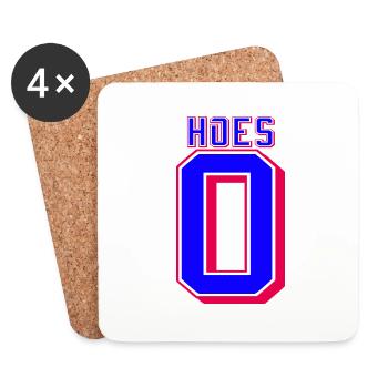 0 Hoes Basketball drôle - Dessous de verre (lot de 4) - blanc - Devant