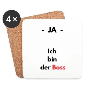 Ja - ich bin der Boss - Untersetzer (4er-Set) - Weiß - Vorne