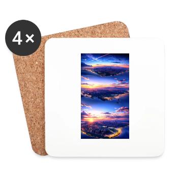 Landscape with 4 Areas, Generative AI - Coasters (set of 4) - white - Front