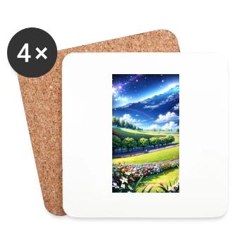 Landscape with 4 Areas, Generative AI - Coasters (set of 4) - white - Front