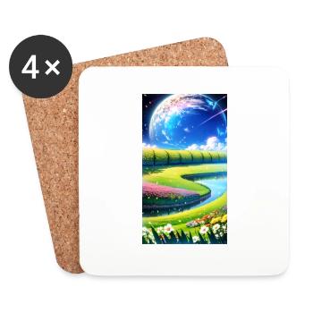 Landscape with 4 Areas, Generative AI - Untersetzer (4er-Set) - Weiß - Vorne