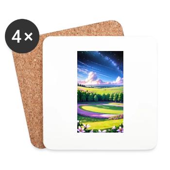 Landscape with 4 Areas, Generative AI - Coasters (set of 4) - white - Front