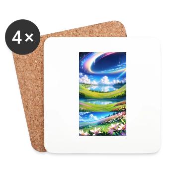 Landscape with 4 Areas - Coasters (set of 4) - white - Front