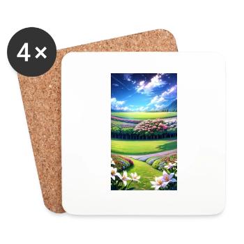 Landscape with 4 Areas, Generative AI - Coasters (set of 4) - white - Front