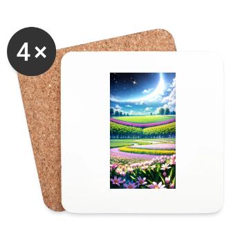 Landscape with 4 Areas, Generative AI - Coasters (set of 4) - white - Front