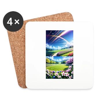 Landscape with 4 Areas, Generative AI - Coasters (set of 4) - white - Front