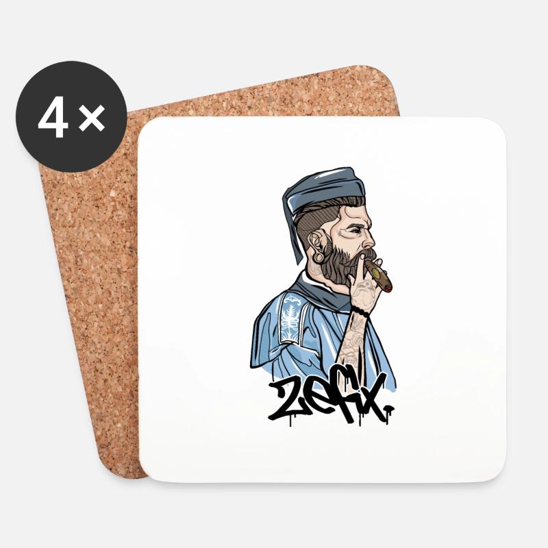 Rieser Grantler // Illustration - Untersetzer (4er-Set) - Weiß