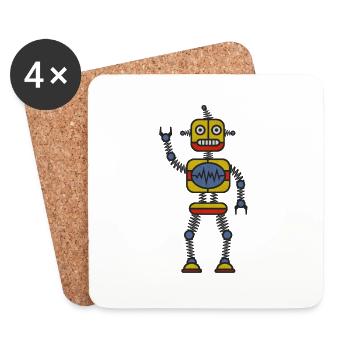 Robot - Coasters (set of 4) - white - Front