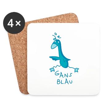 Alkohol ganz blau - Untersetzer (4er-Set) - Weiß - Vorne