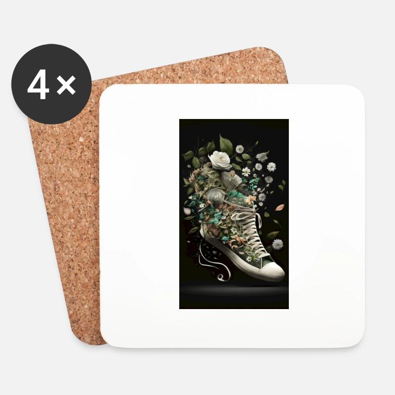 Schuh - Untersetzer (4er-Set) - Weiß