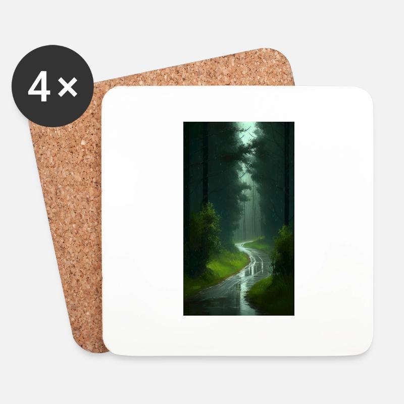 Friedlicher Wald - Untersetzer (4er-Set) - Weiß