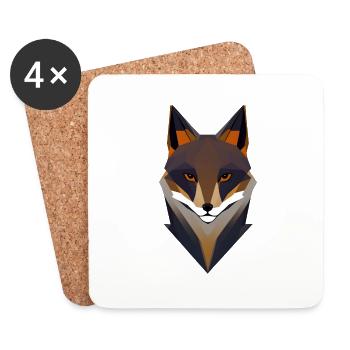 Geometric Fox - Coasters (set of 4) - white - Front