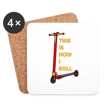 E-Scooter Roller Scooter - Dessous de verre (lot de 4) - blanc - Devant
