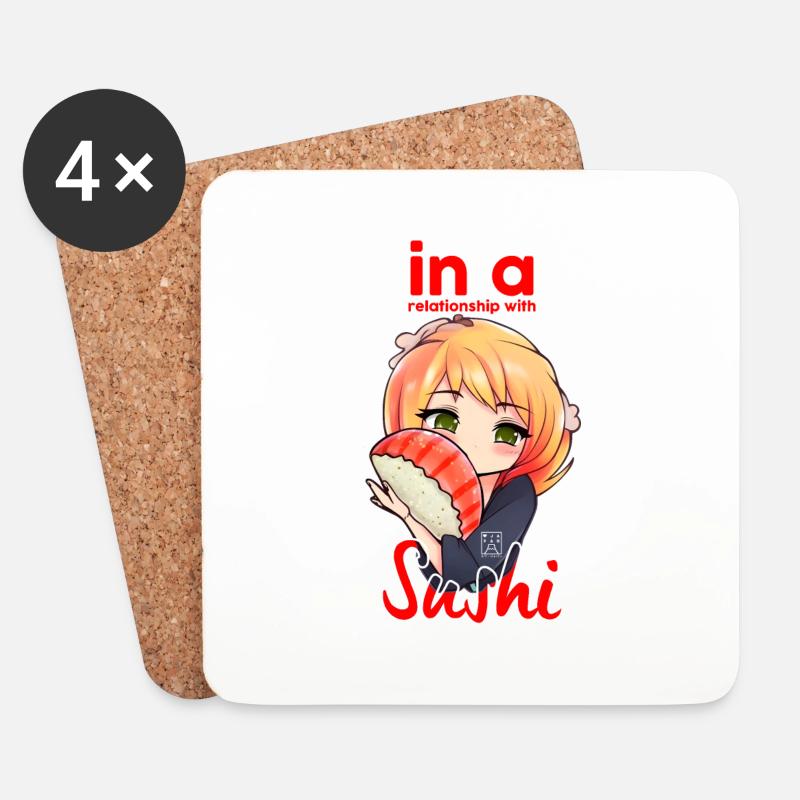 Besondere Beziehung zu Sushi - Untersetzer (4er-Set) - Weiß