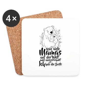 So viele Mamas auf der Welt Muttertag Geschenk - Untersetzer (4er-Set) - Weiß - Vorne