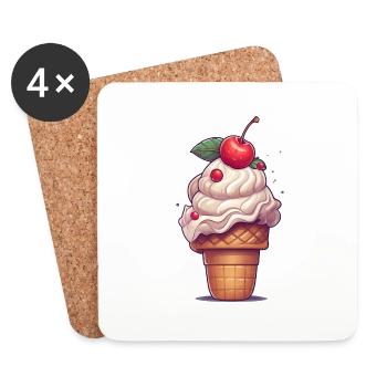 Eis - Untersetzer (4er-Set) - Weiß - Vorne