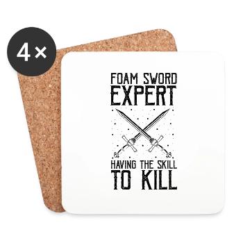 Larping for fantasy role-playing games and sword fights - Coasters (set of 4) - white - Front