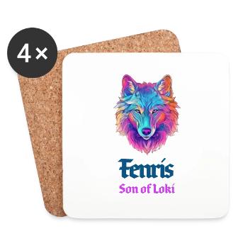The Fenris Wolf, child of Loki - Coasters (set of 4) - white - Front