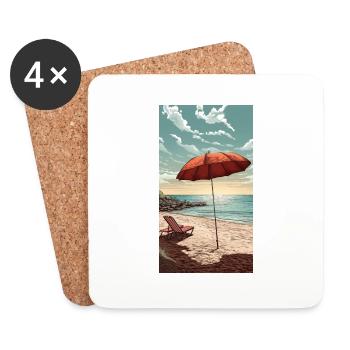 Beach - Coasters (set of 4) - white - Front