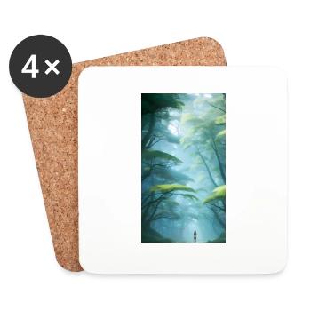 Euphorie mystique de la forêt - Dessous de verre (lot de 4) - blanc - Devant