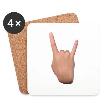 Sign of the horns (back) - Coasters (set of 4) - white - Front