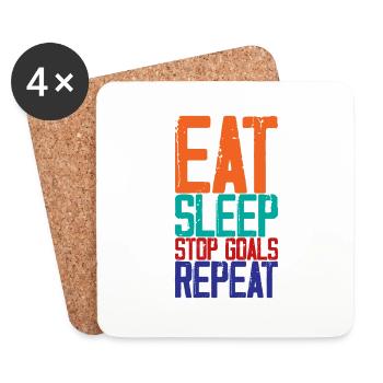 Manger Dormir Arrêter les objectifs Répéter 3 - Dessous de verre (lot de 4) - blanc - Devant
