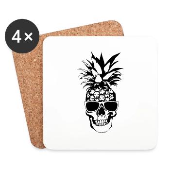 Ananas - Untersetzer (4er-Set) - Weiß - Vorne