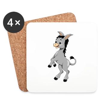Happy dancing donkey - Coasters (set of 4) - white - Front