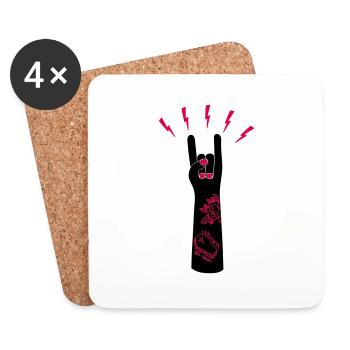 Rock 'n' Roll - Dessous de verre (lot de 4) - blanc - Devant